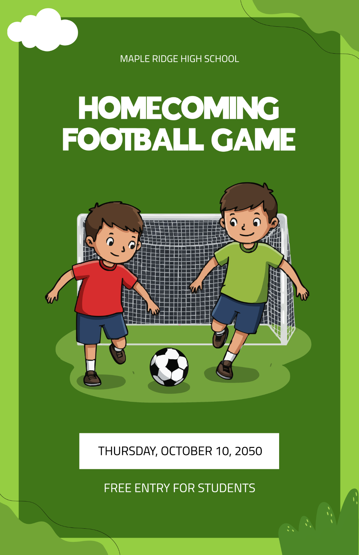 Free Aesthetic School Football Poster Template