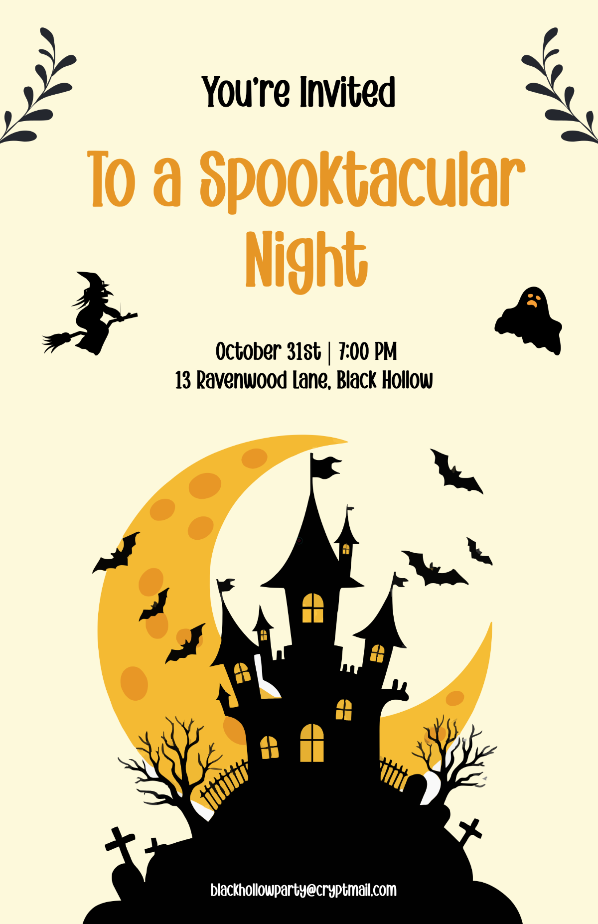 Free Aesthetic Halloween Invitation Poster Template