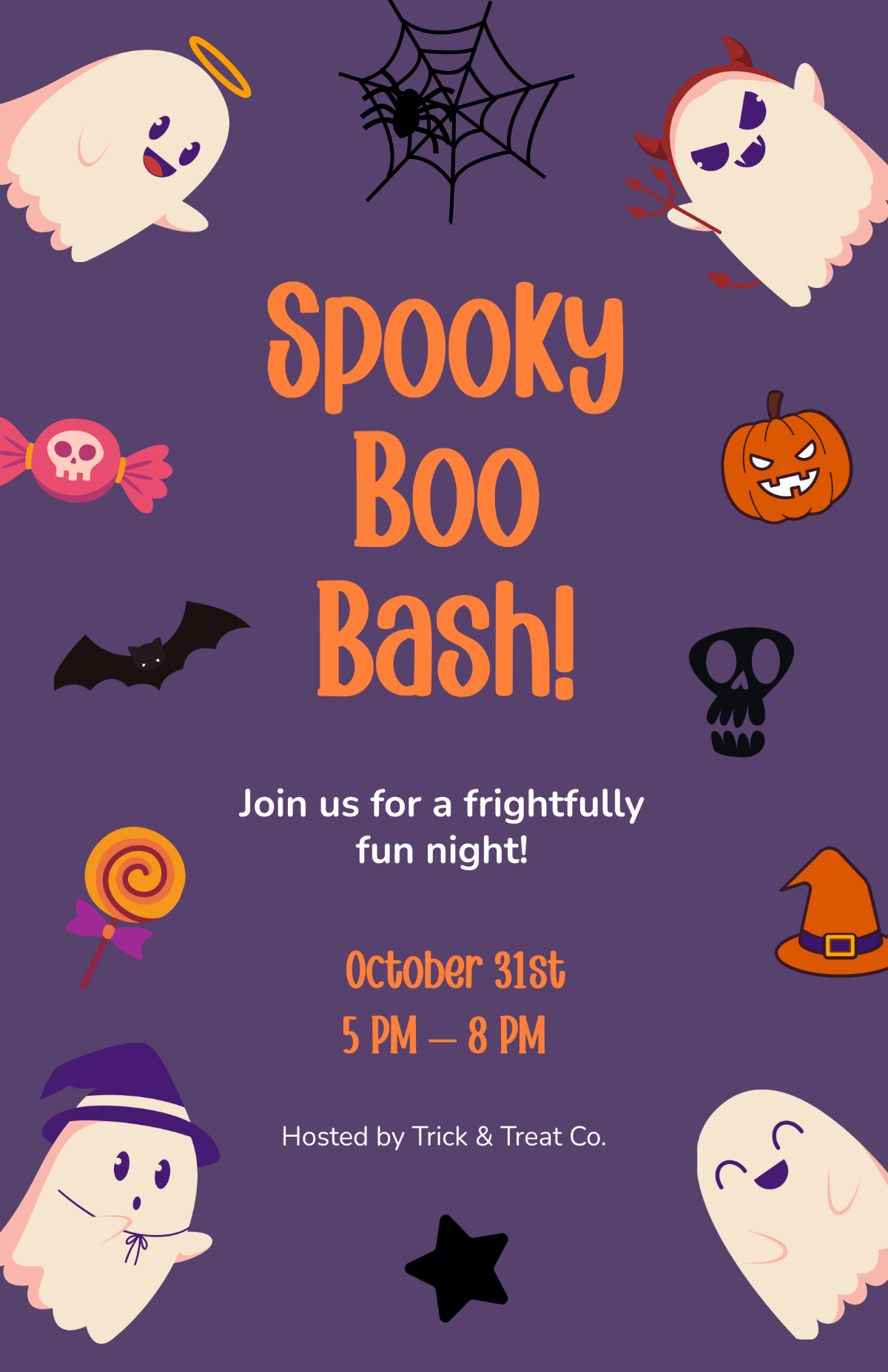 Free Cute Halloween Poster Template