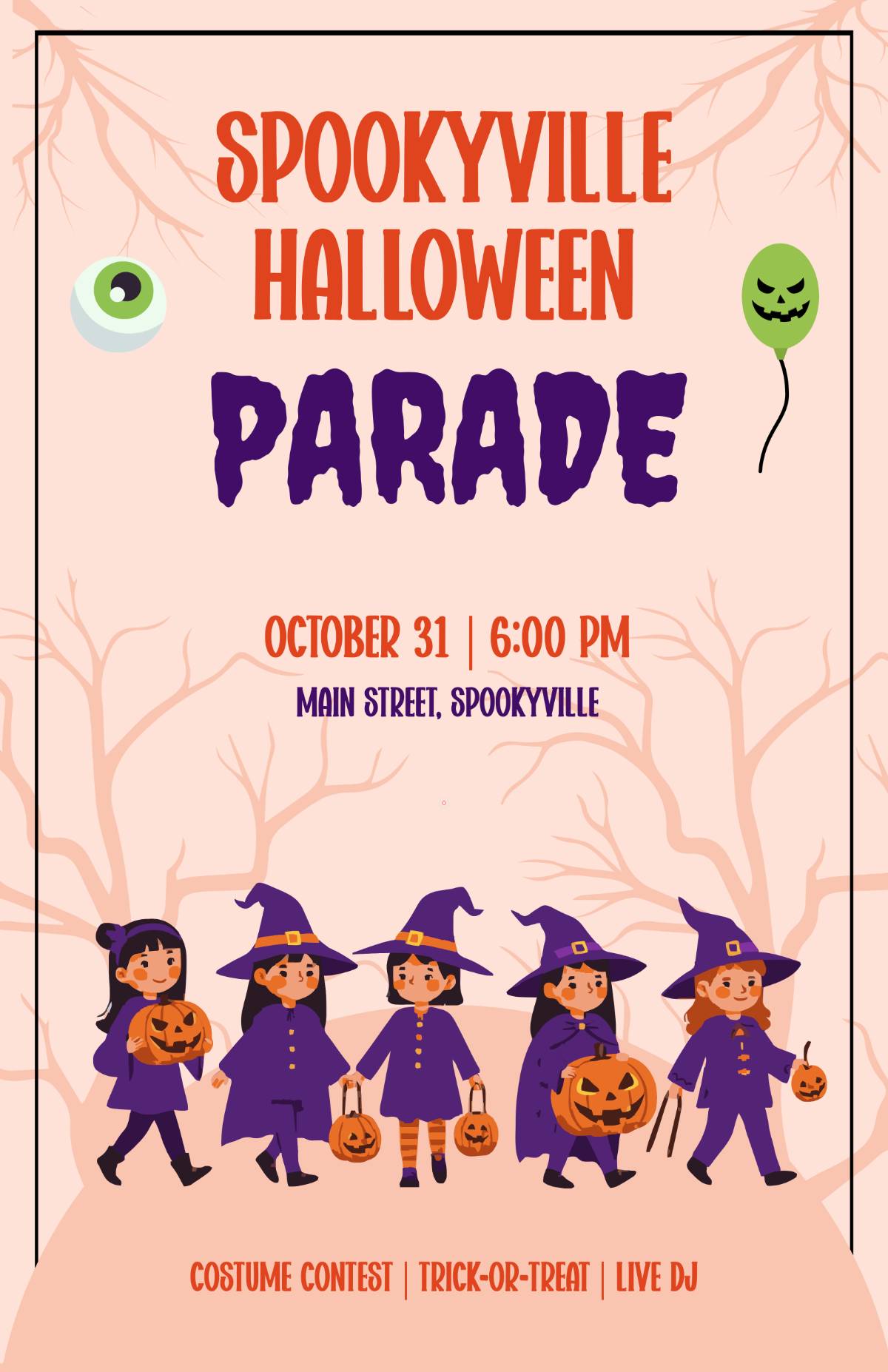 Free Halloween Parade Poster Template
