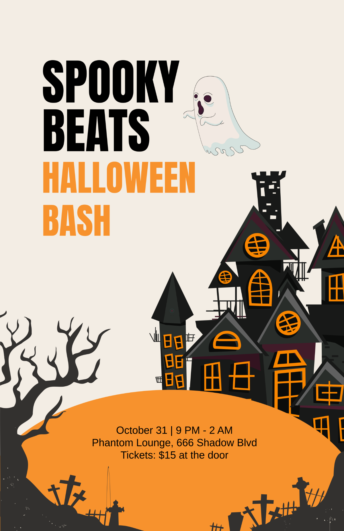 Free Simple Halloween Nightclub Poster Template