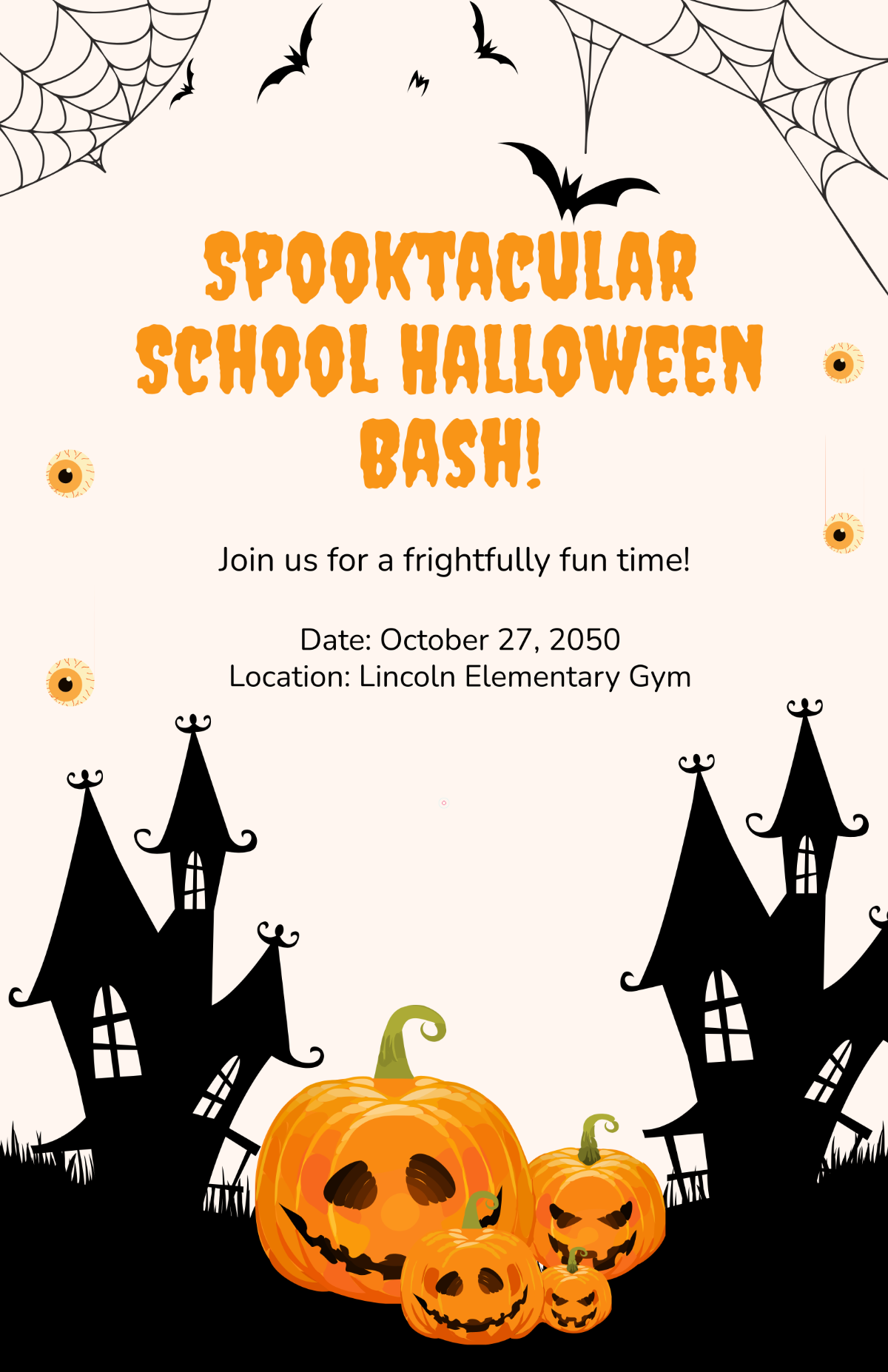 Free Professional Halloween Poster for Schools Template
