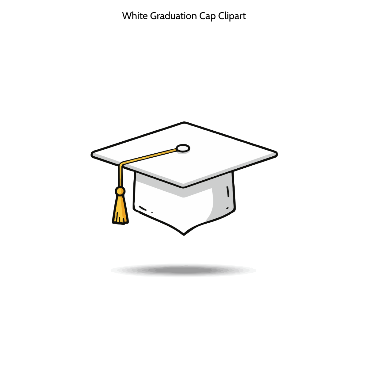 Free White Graduation Cap Clipart Template