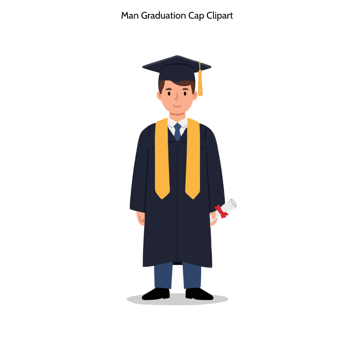 Free Man Graduation Cap Clipart Template