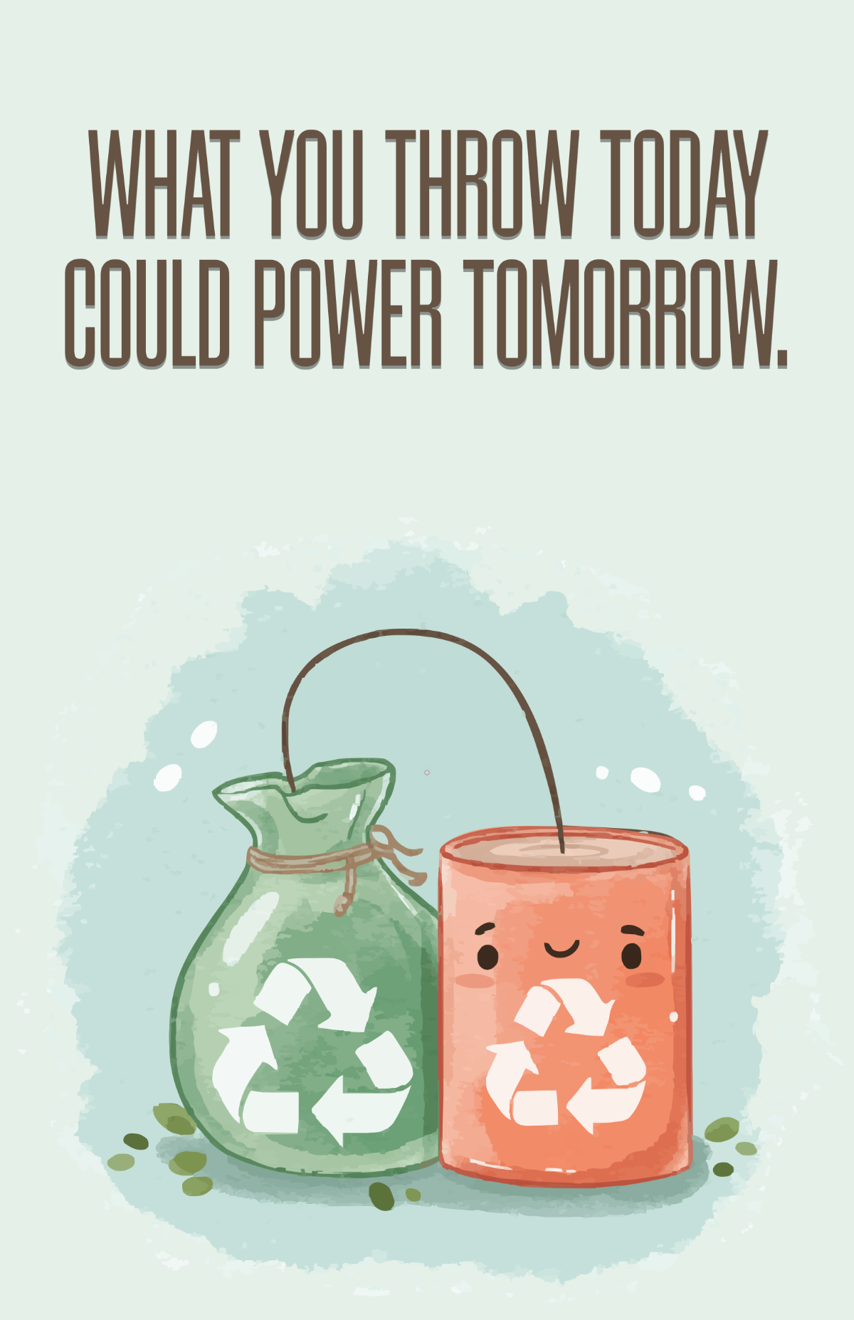 Free Watercolor Recycle Poster Template