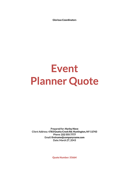 11+ Event Quotation Templates - Free Downloads | Template.net