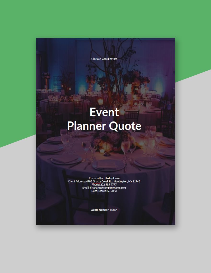 Sample Event Planner Quotation Template