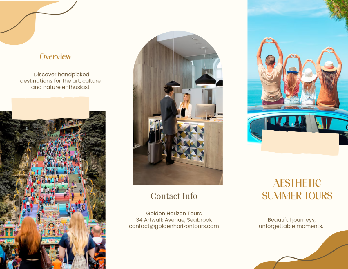 Free Aesthetic Summer Tour Brochure Template