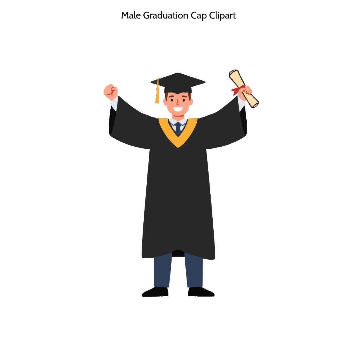 Free Male Graduation Cap Clipart Template