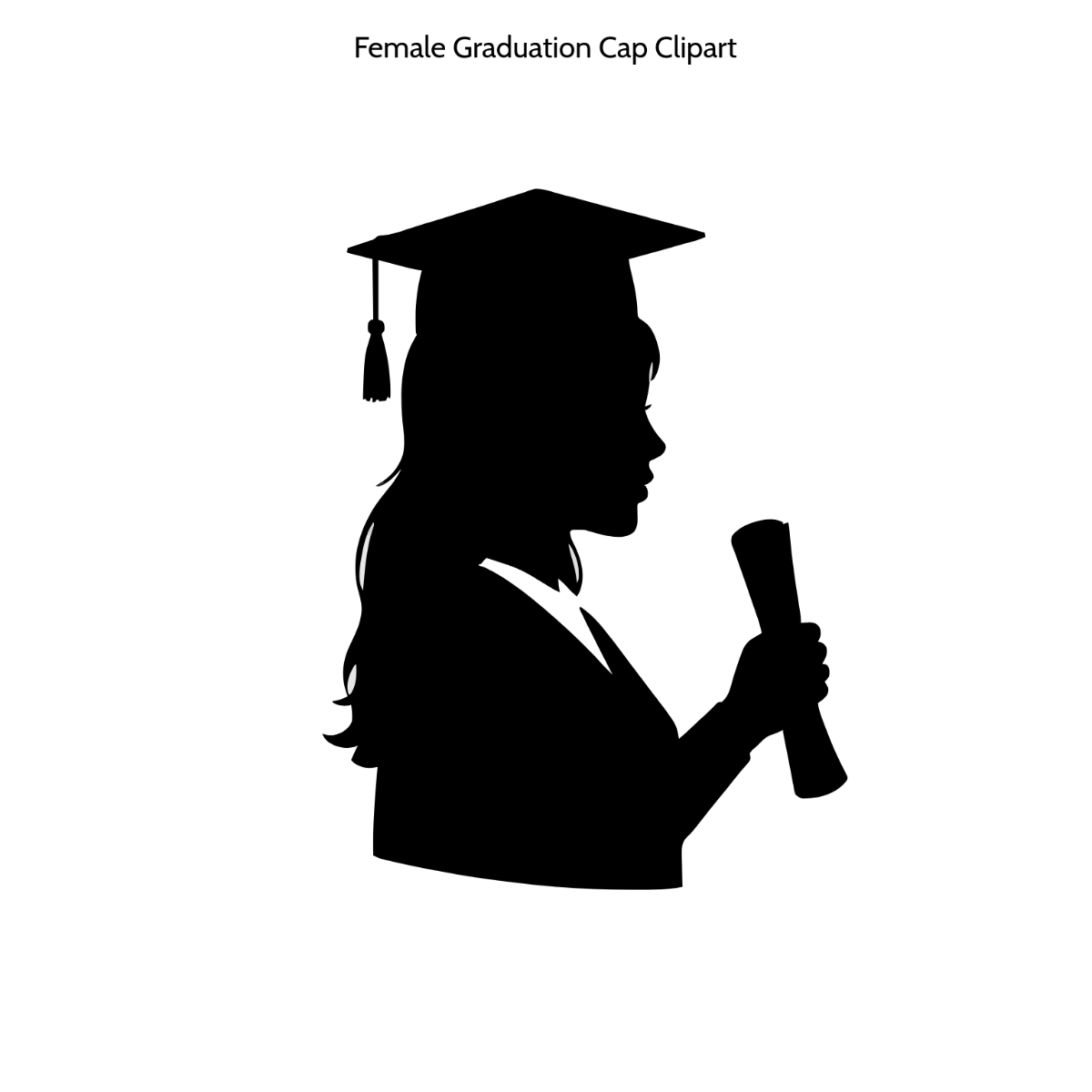 Free Female Graduation Cap Clipart Template