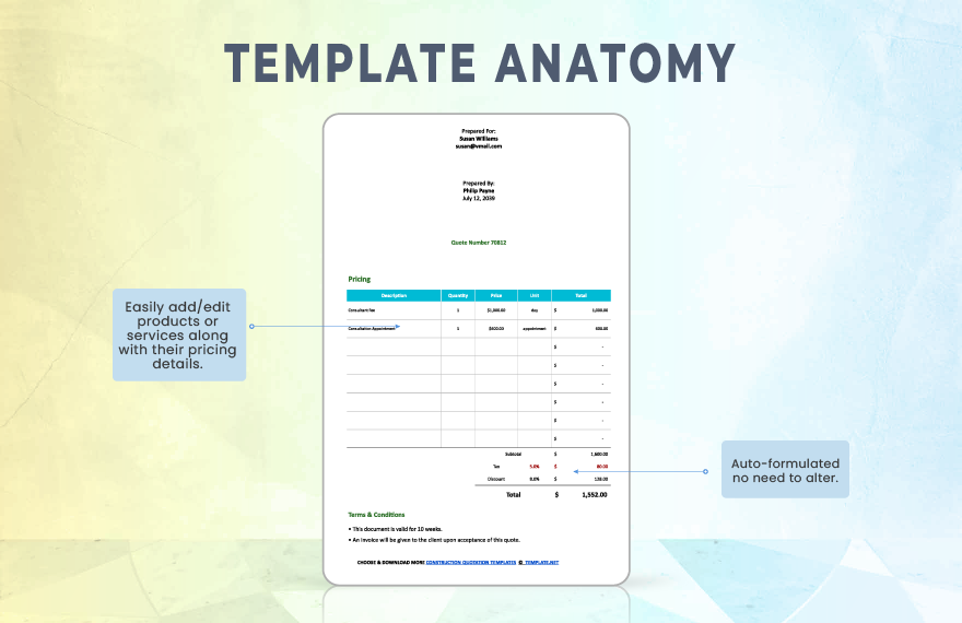 Construction Contractor Quotation Template