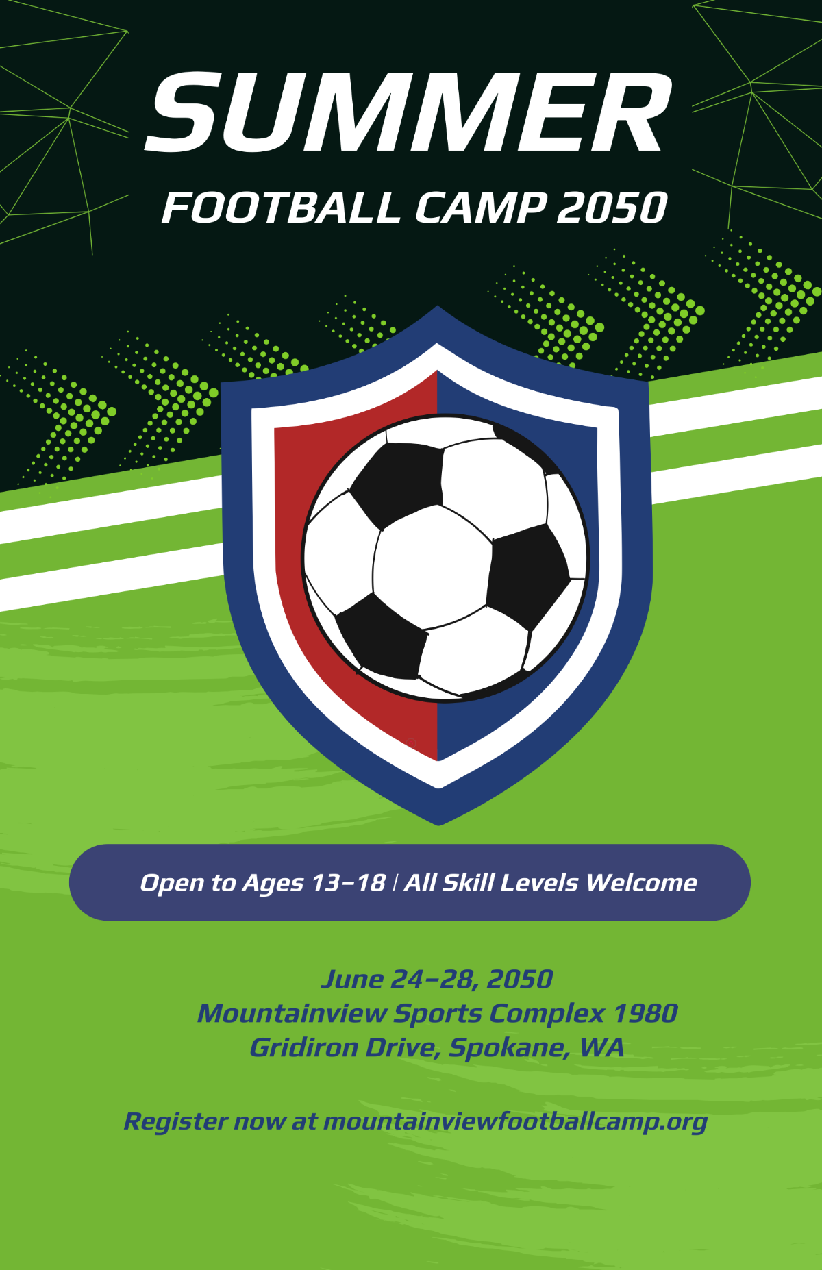 Free Professional Football Camp Poster Template