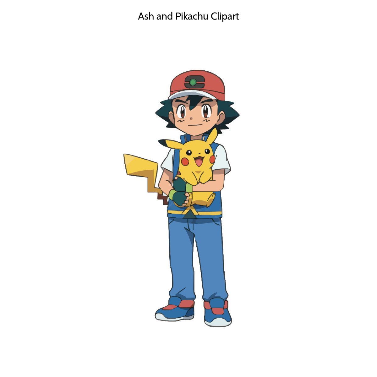 Free Ash and Pikachu Clipart Template