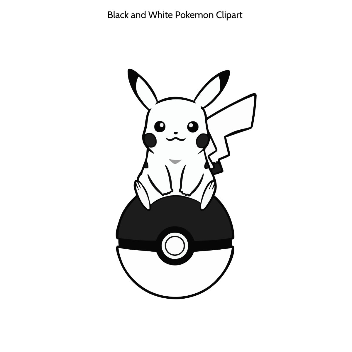 Free Black and White Pokemon Clipart Template