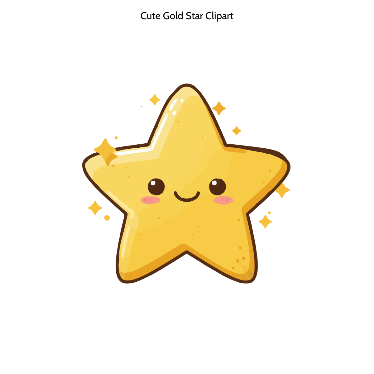 Free Cute Gold Star Clipart Template to Edit Online