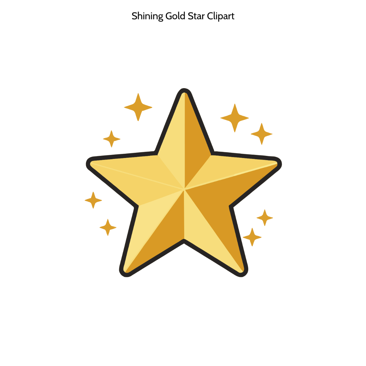 Free Shining Gold Star Clipart to Edit Online