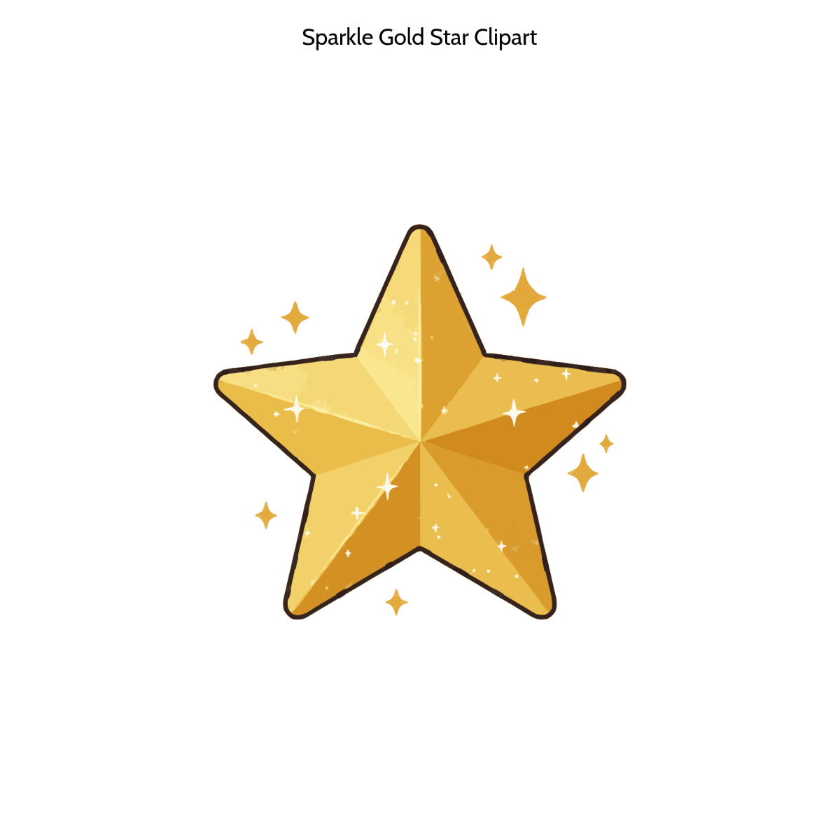 Free Sparkle Gold Star Clipart Template to Edit Online