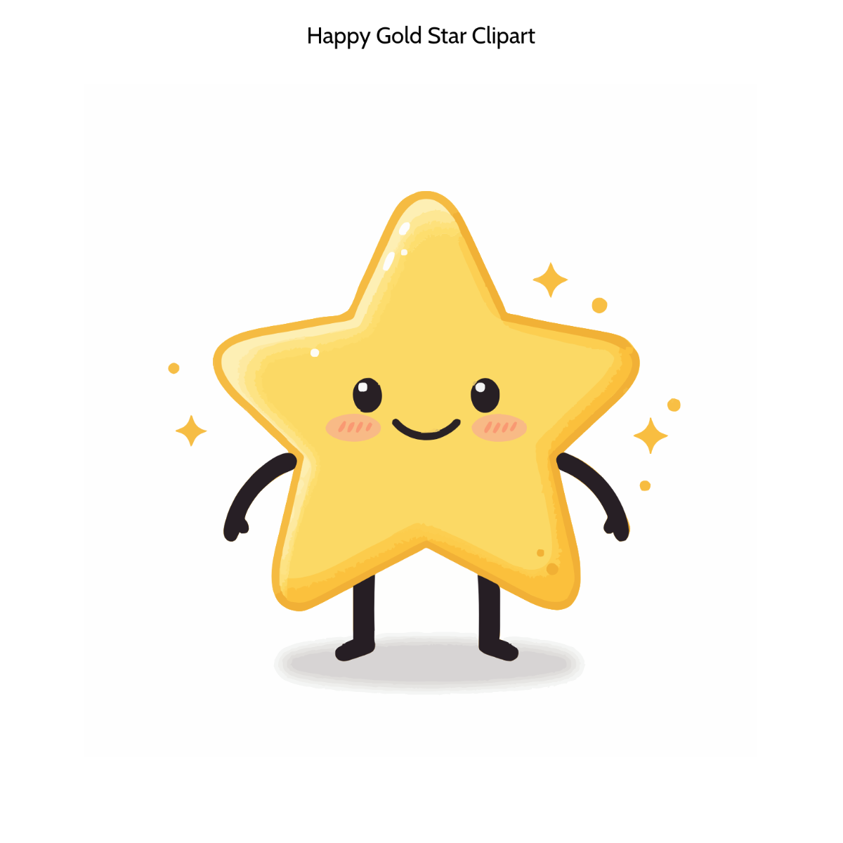 Free Happy Gold Star Clipart to Edit Online