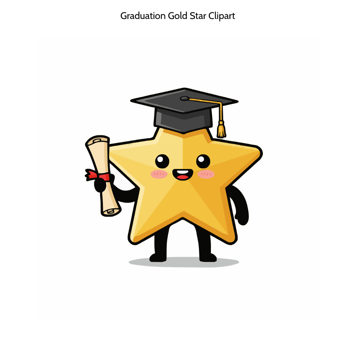 Free Graduation Gold Star Clipart to Edit Online