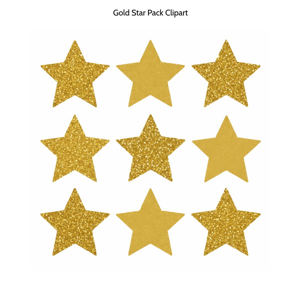 Free Gold Star Pack Clipart to Edit Online