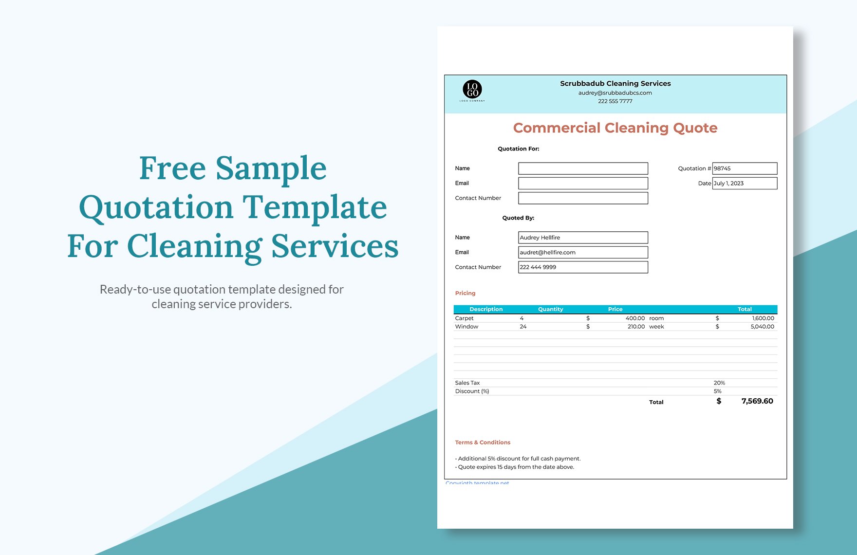 Sample Quotation Template For Cleaning Services