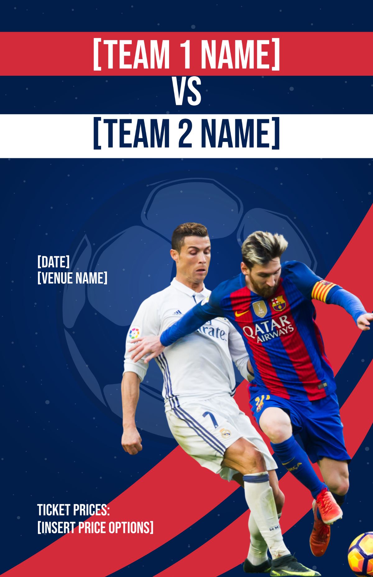 Free Blank Football League Poster Template