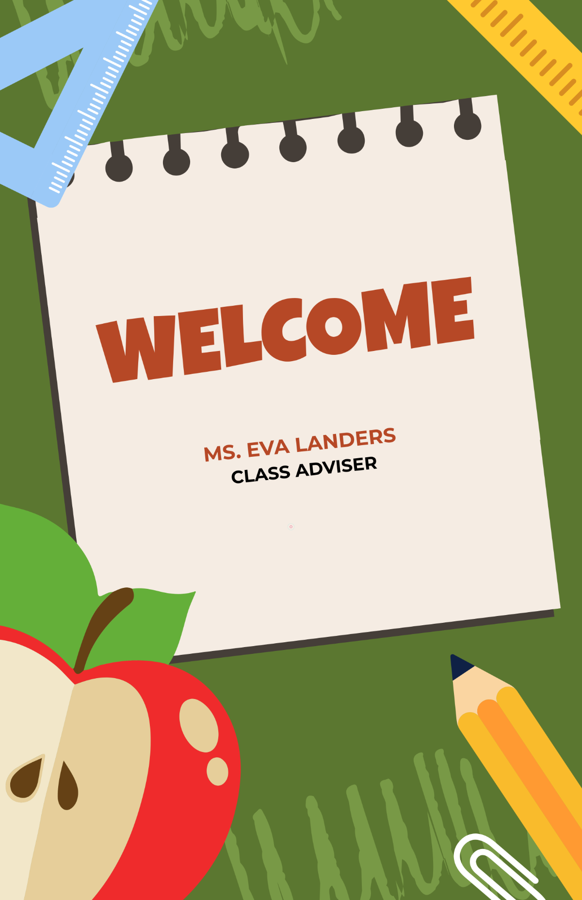 Free Classroom Welcome Poster for Door Template