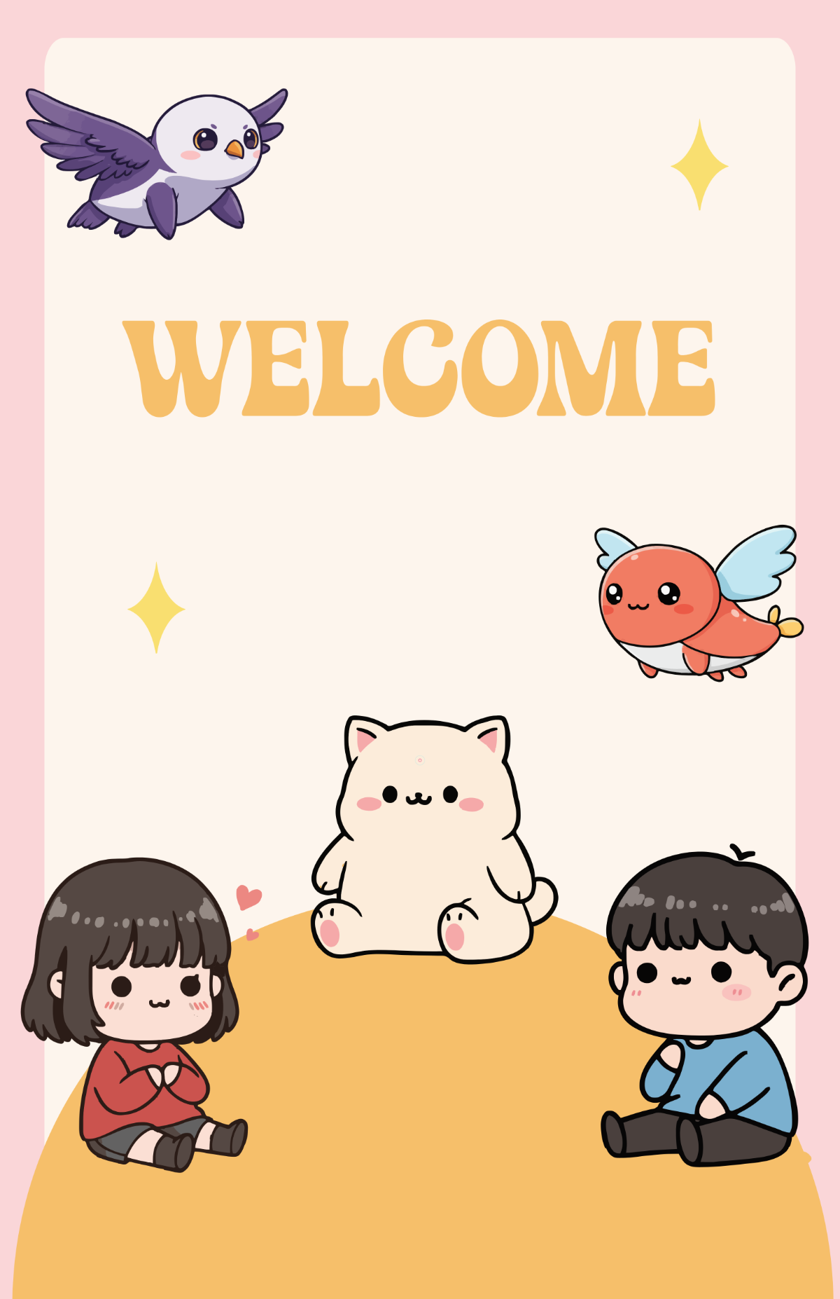 Free Cute Cartoon Classroom Welcome Poster Template
