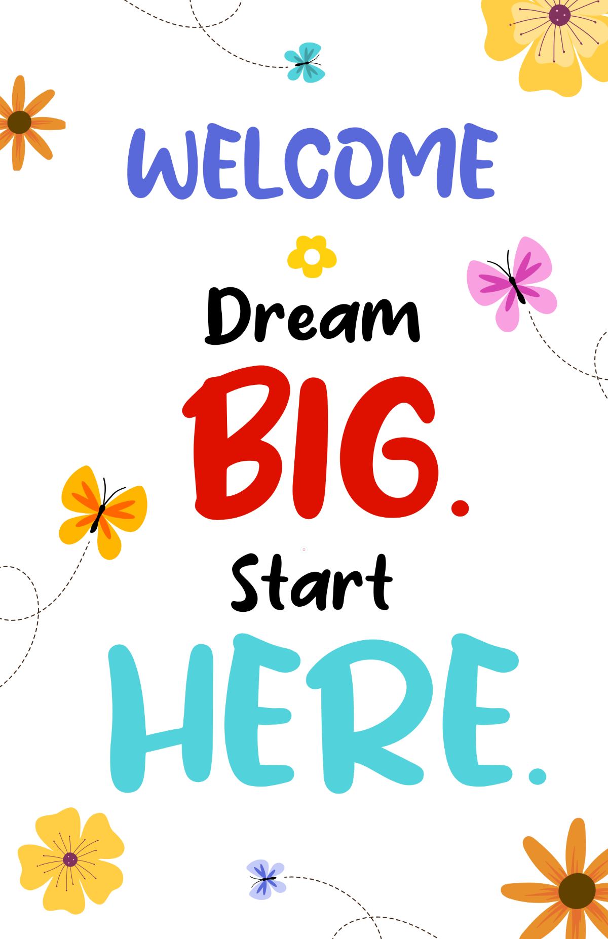 Free Motivational Classroom Welcome Poster Template