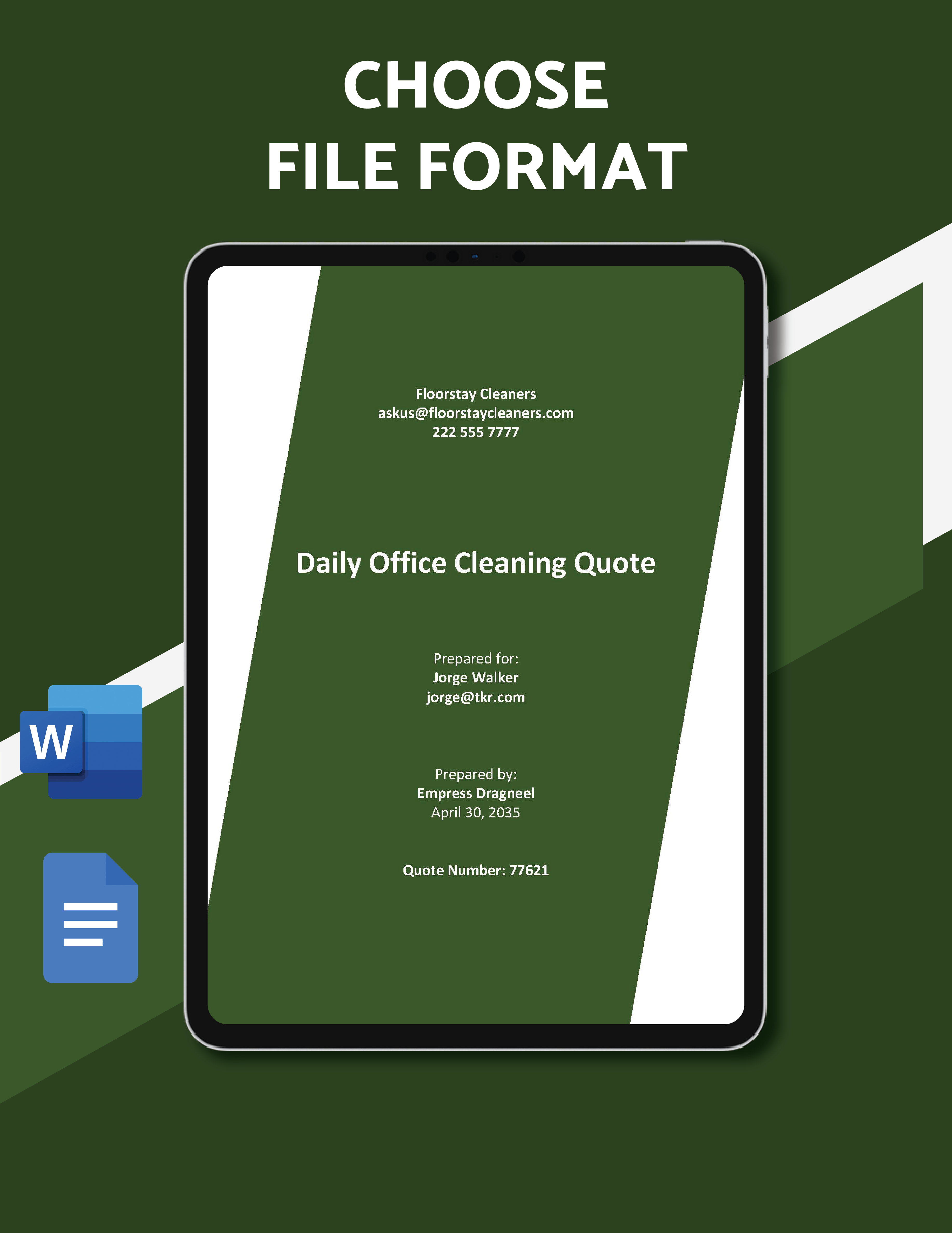 Office Cleaning Quotation Template Google Docs, Word