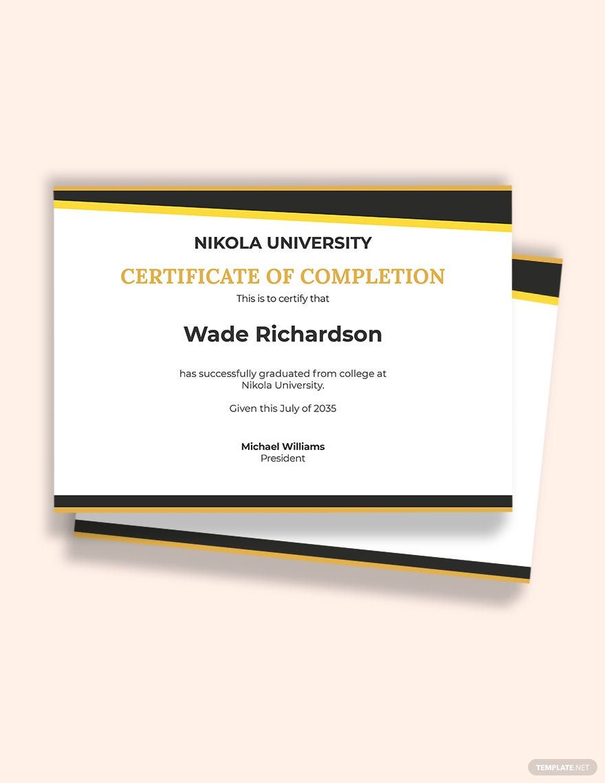 Blank Graduation Certificate Template
