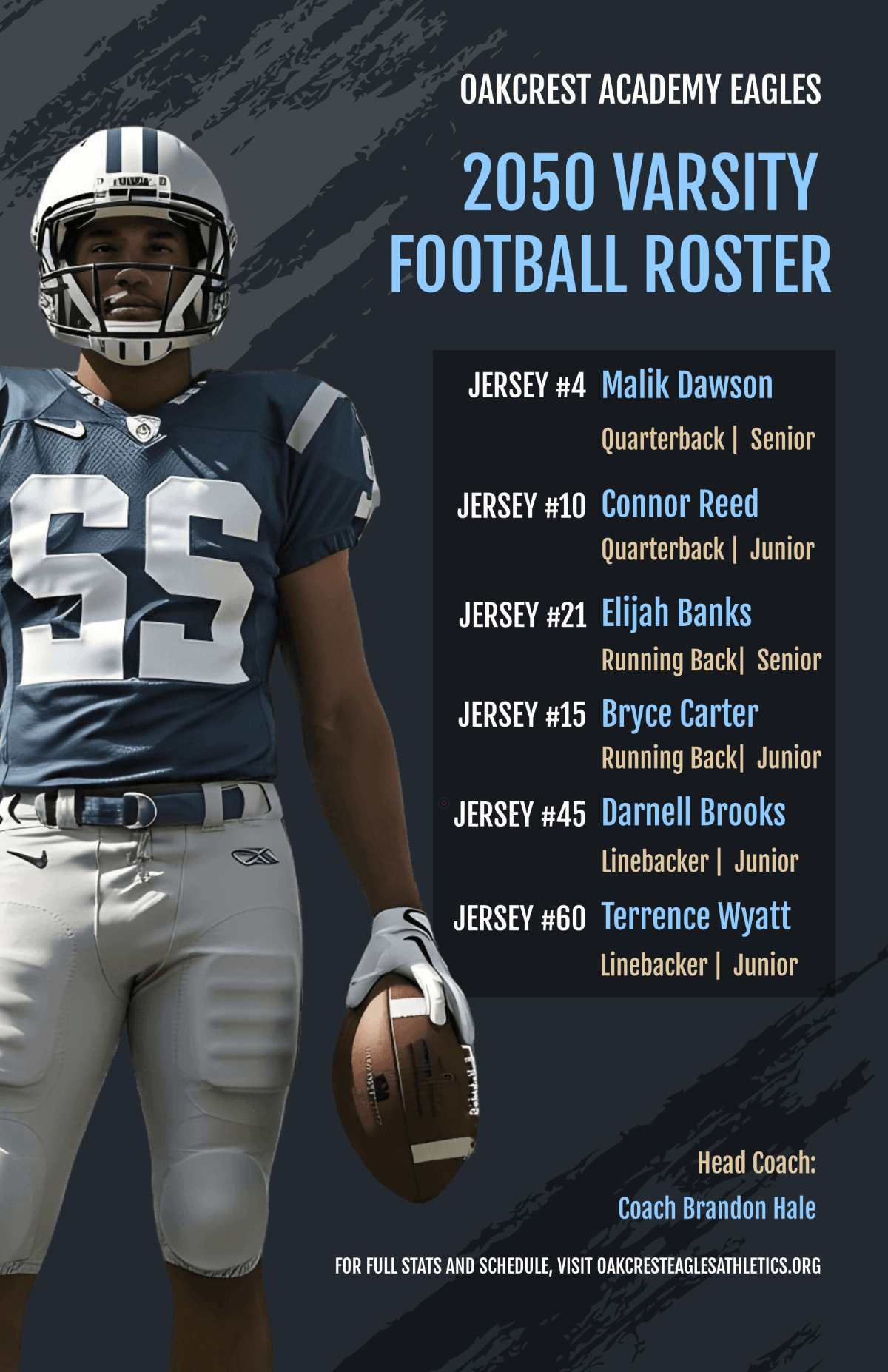 Free Football Roster Poster Template
