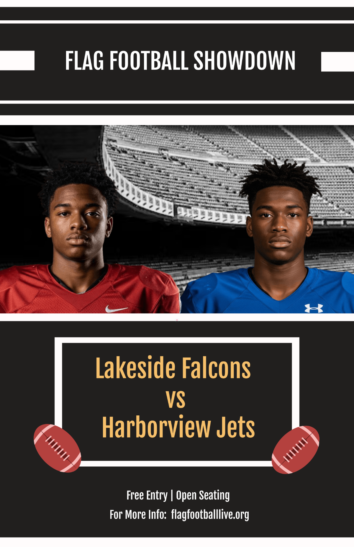 Free Flag Football Poster Template