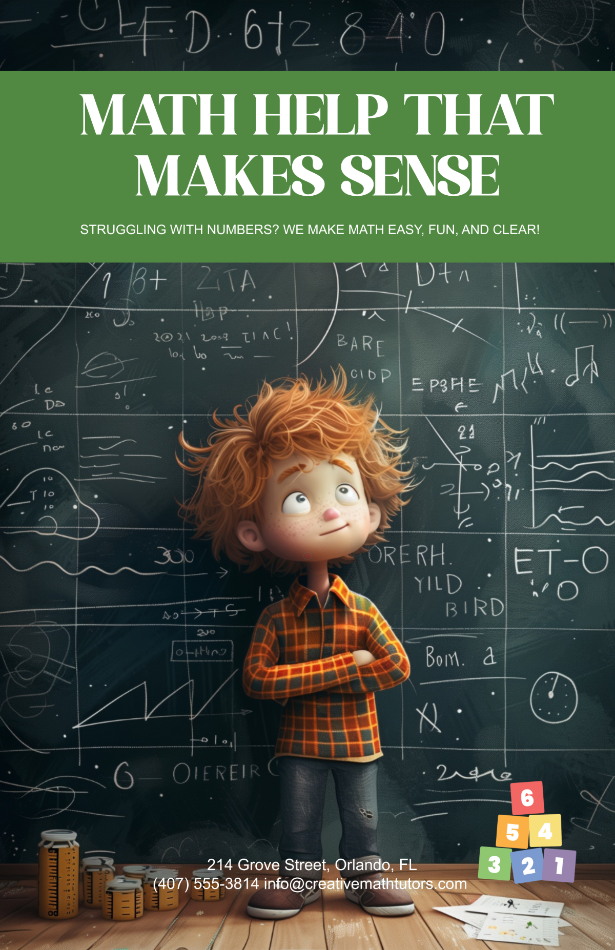 Free Creative Math Tutors Poster Template