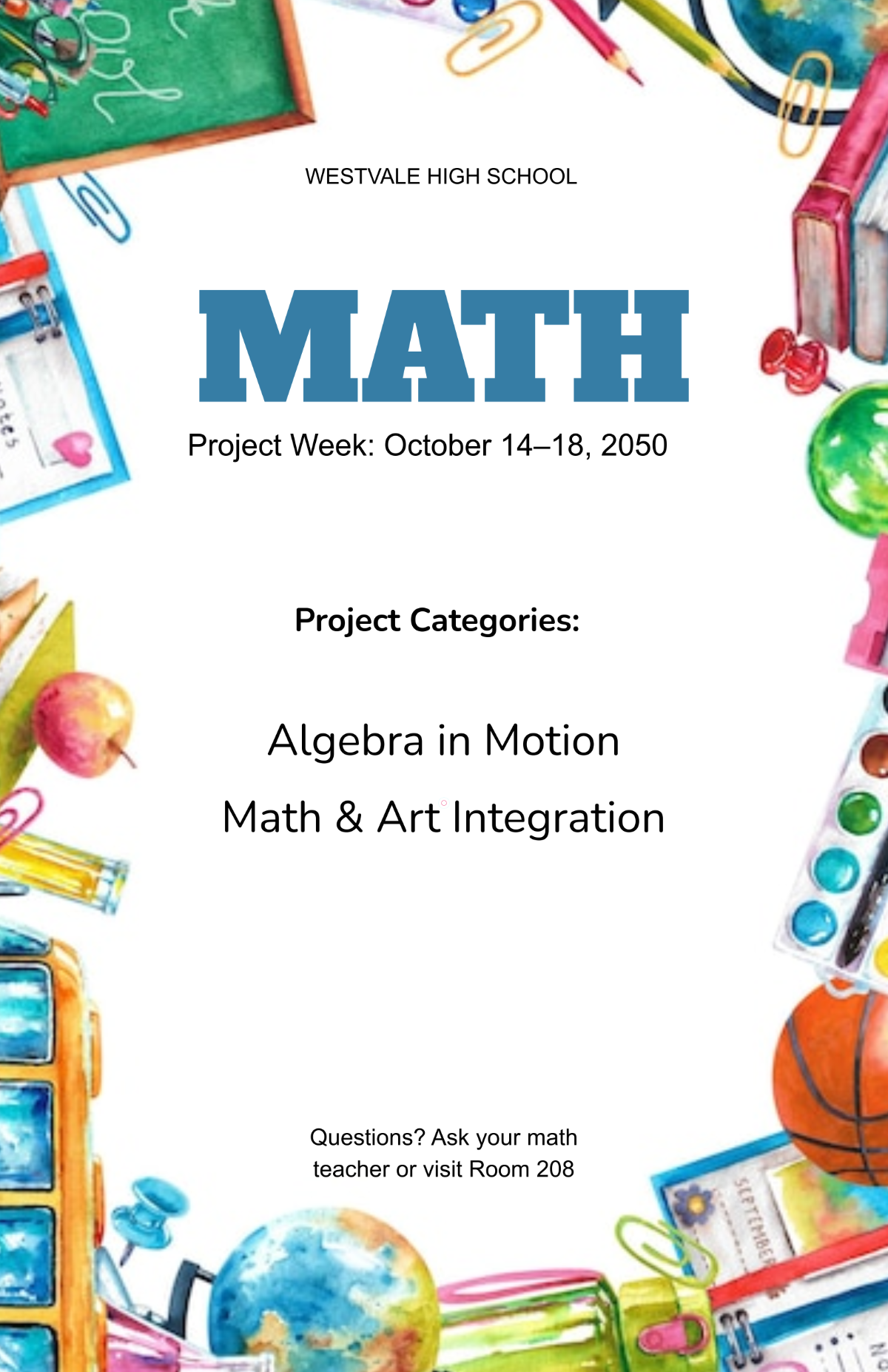 Free Math Projects Poster Template