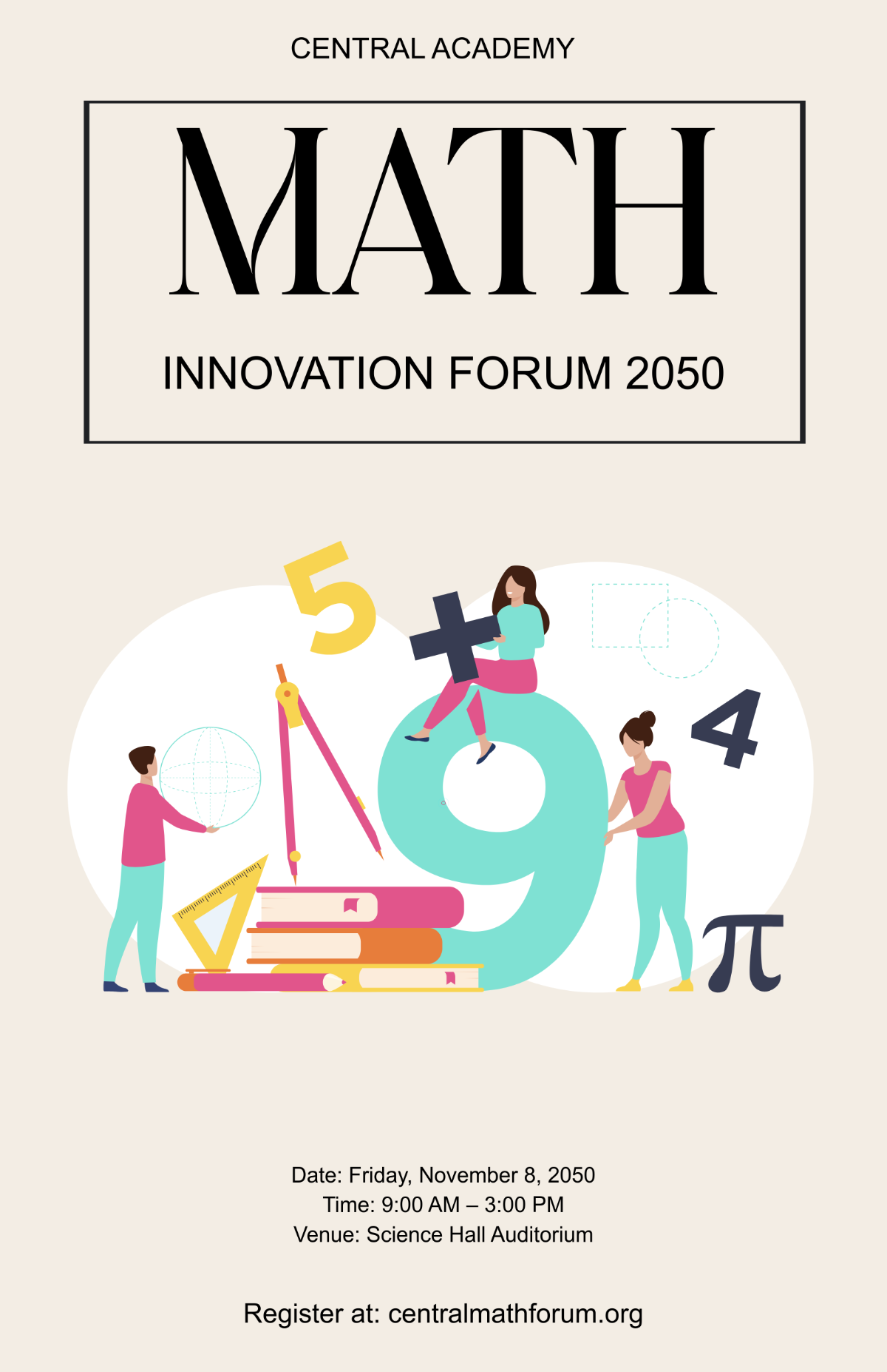 Free Professional Math Event Poster Template