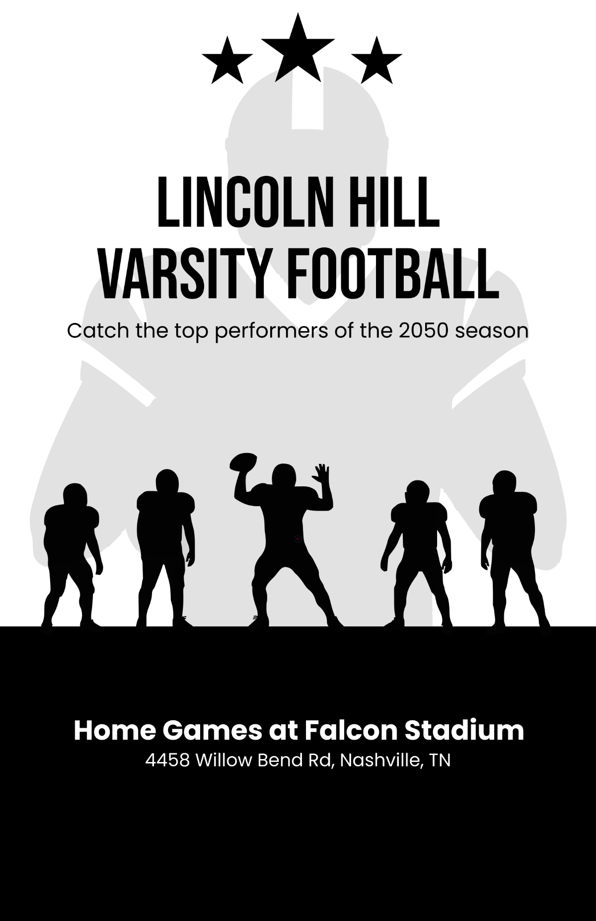Free White Football Stars Poster Template