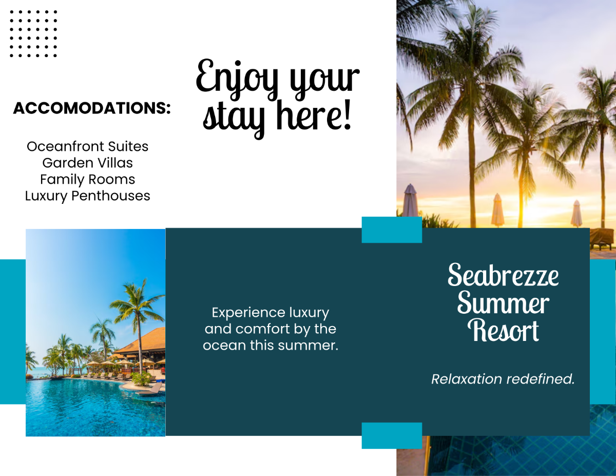 Free Summer Resort Brochure Template