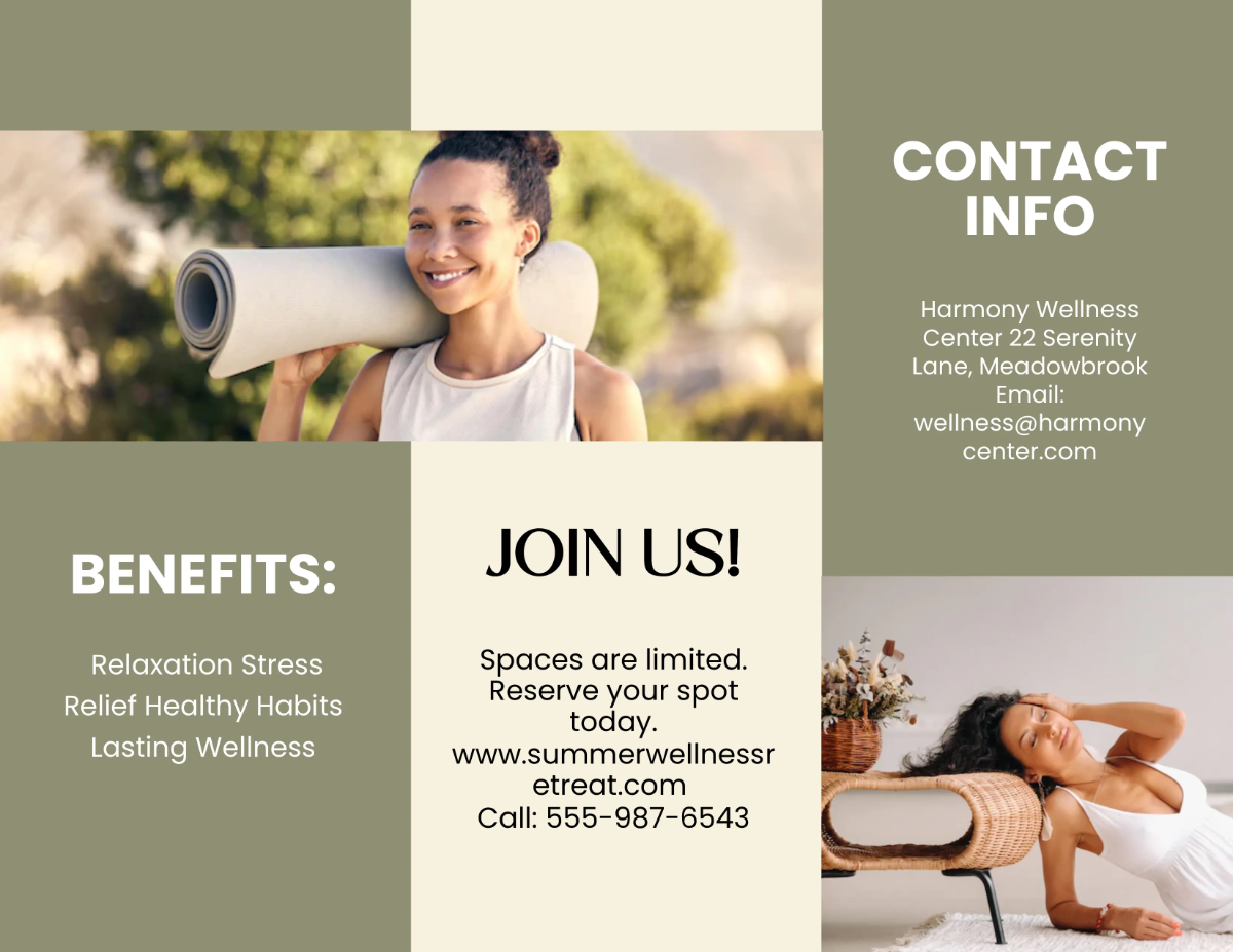 Free Wellness Summer Brochure Template to Edit Online