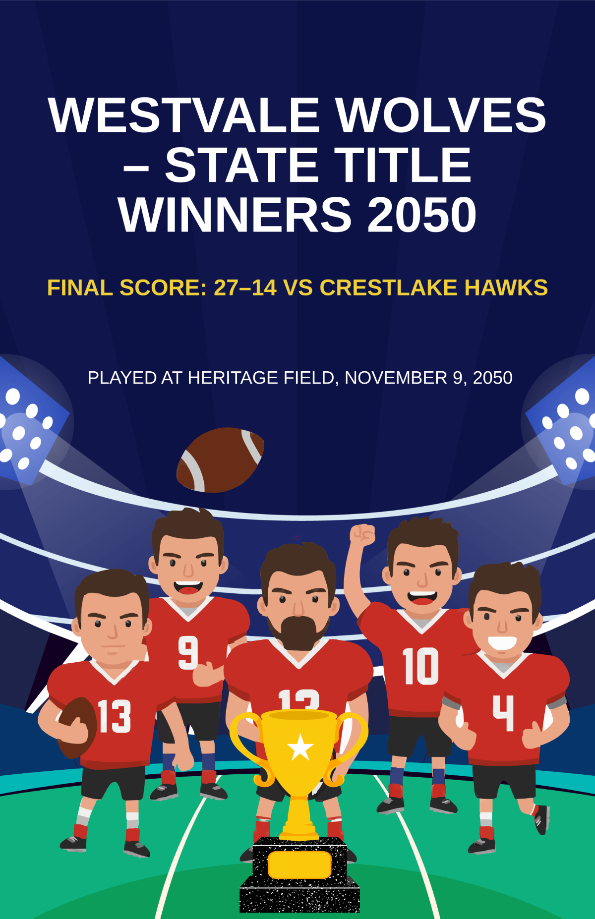 Free Football Champion Poster Template