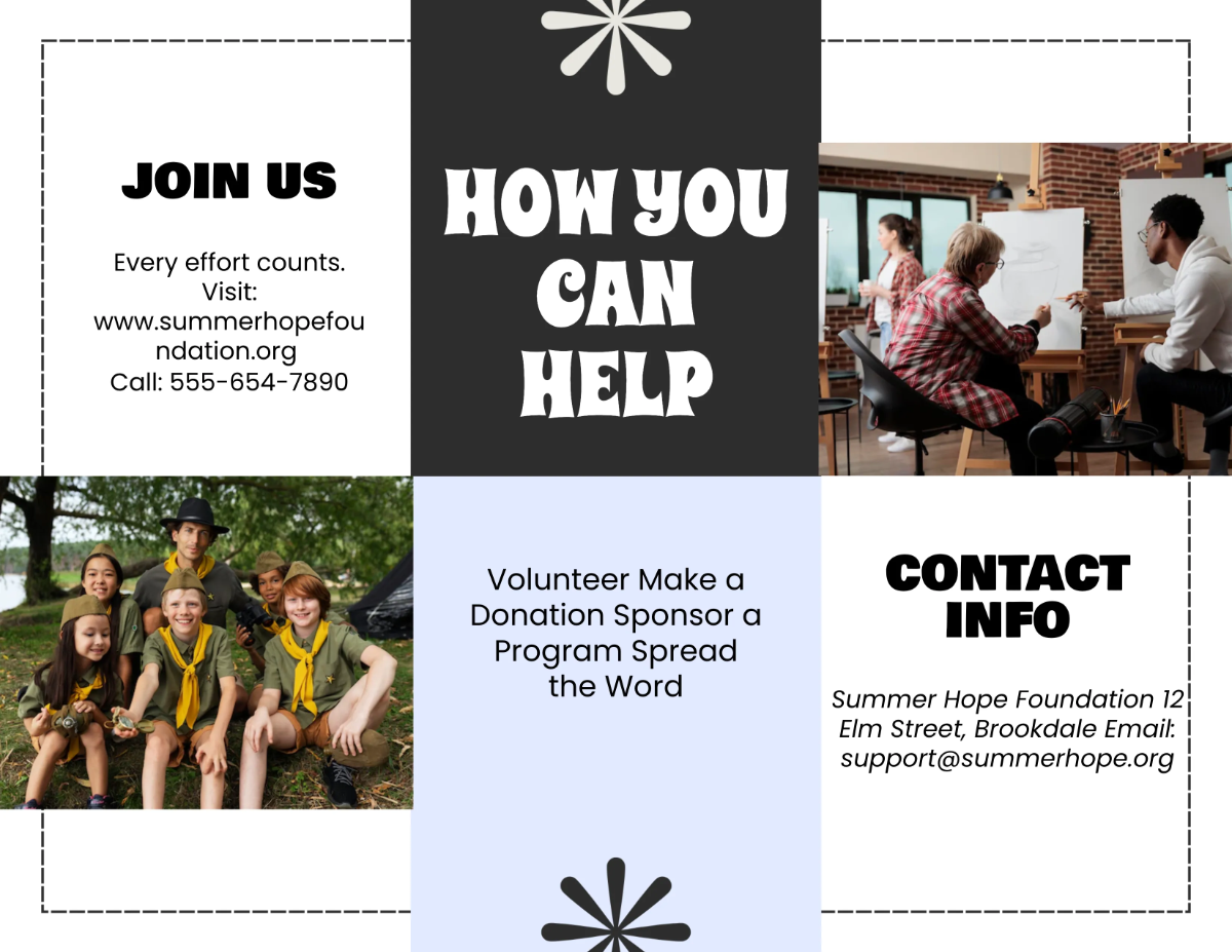 Free Simple Nonprofit Summer Brochure Template to Edit Online