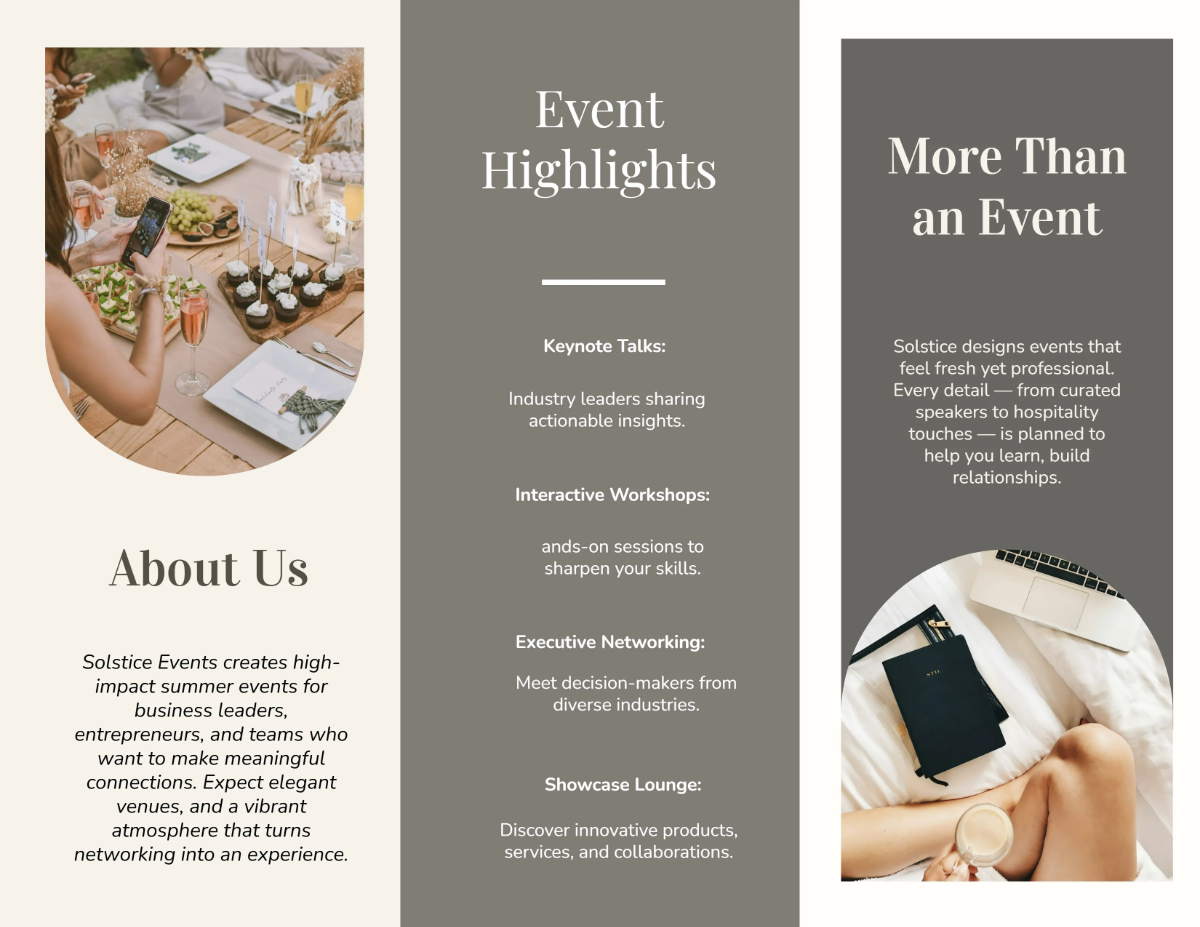 Free Professional Summer Event Brochure Template to Edit Online