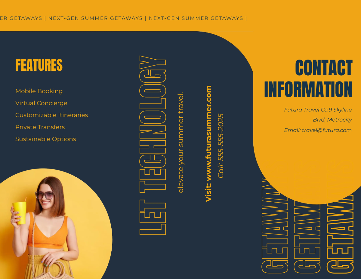 Free Modern Summer Travel Brochure Template to Edit Online