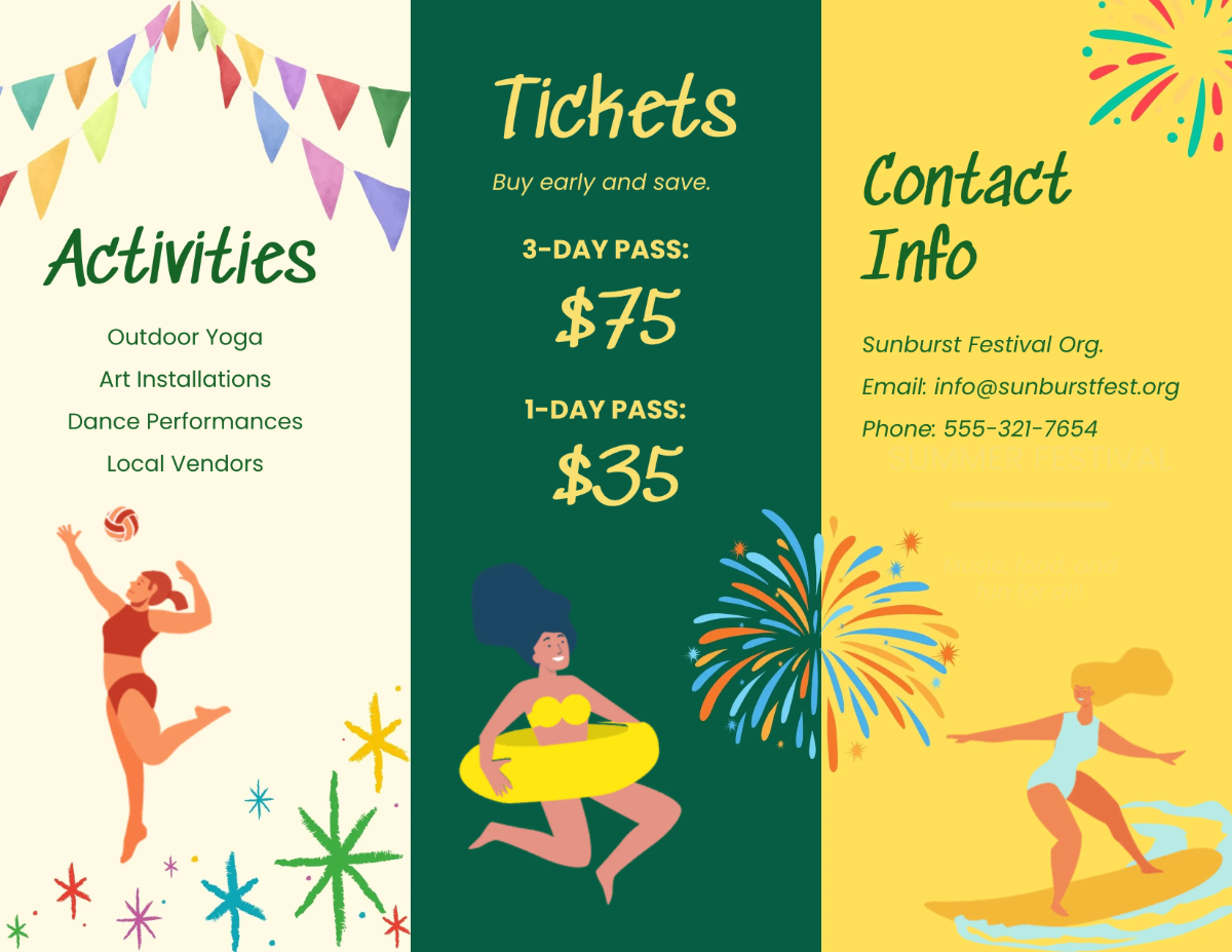 Free Summer Festival Brochure Template to Edit Online
