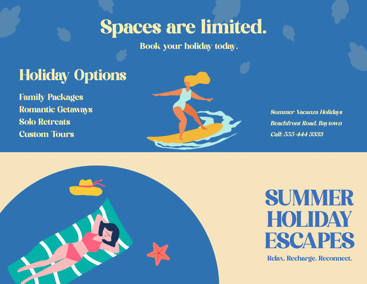 Free Summer Holiday Brochure Template to Edit Online
