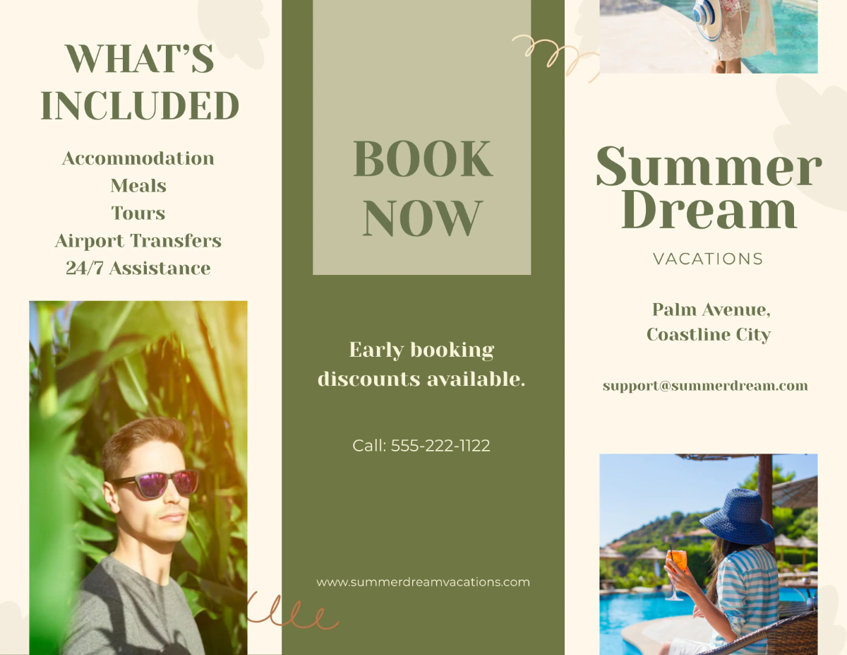 Free Summer Vacation Brochure Template to Edit Online
