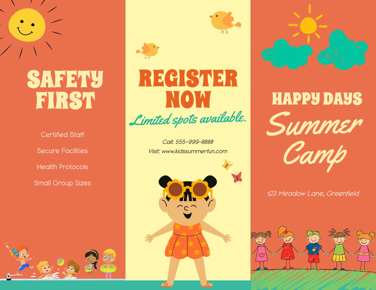 Free Summer Brochure for Kids Template to Edit Online