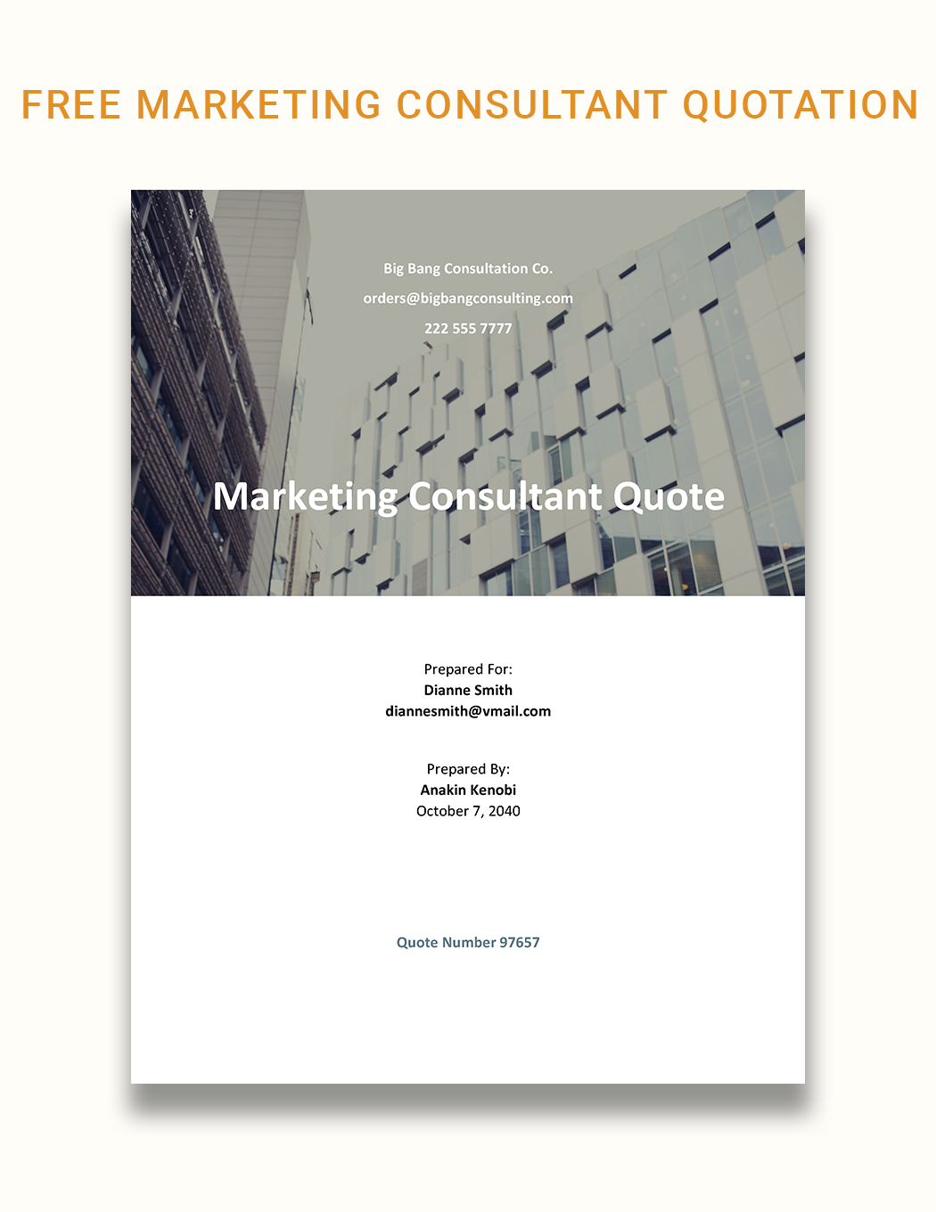 Marketing Consultant Quotation Template