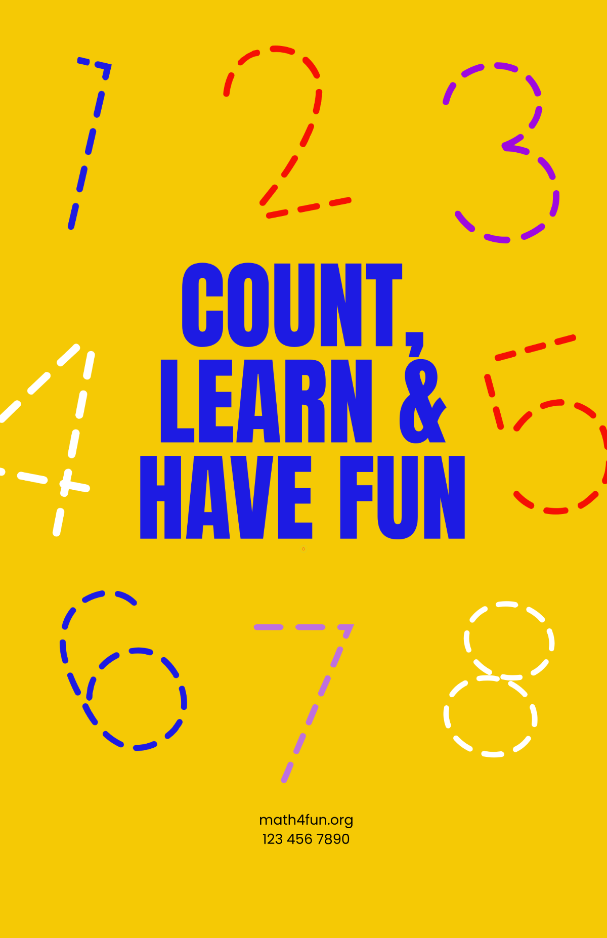 Free Yellow Math Number Poster Template