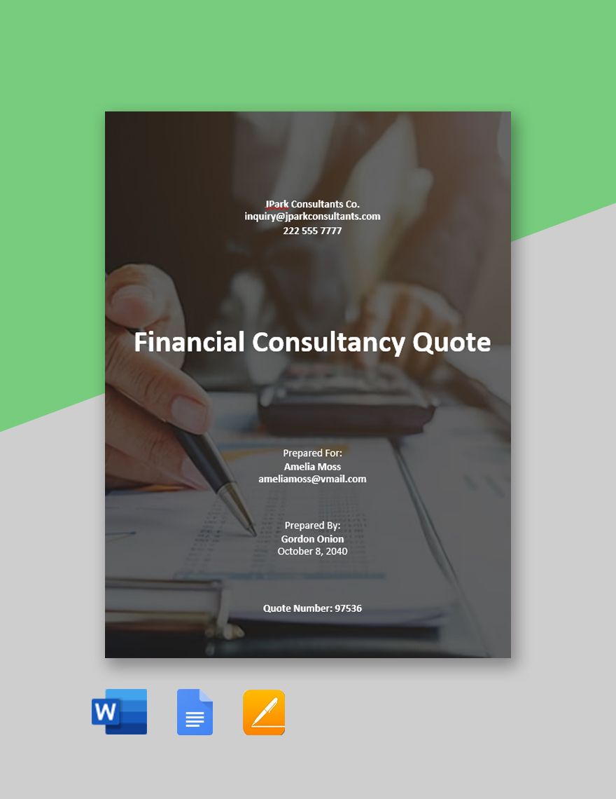 Financial Consultancy Quotation Template